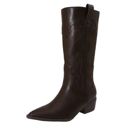 Women's high top country boots – fine toe & comfortable heel. Hd brand.