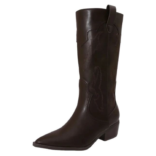 Women's high top country boots – fine toe & comfortable heel. Hd brand.
