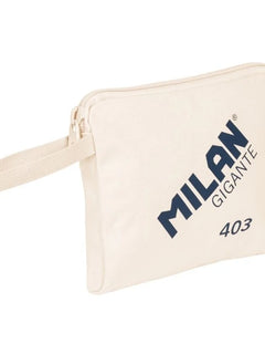 Borsa Milan serie 1918 gigante 403 - misura 26,5x22x3cm - chiusura con cerniera - 100% cotone - beige