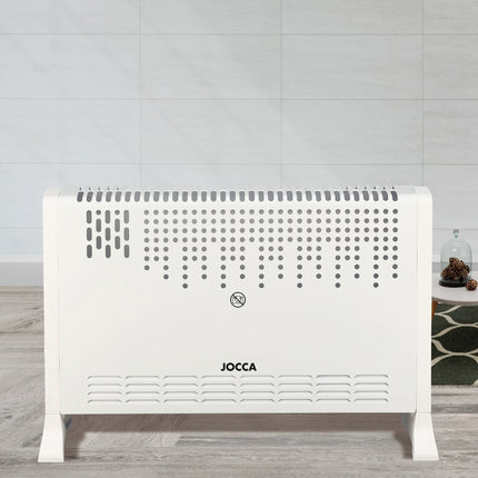 Electric Convector Heater JOCCA 2000W with Adjustable Thermostat, 3 Heat Levels, Turbo Function, Compact and Silent Design, Available in White or Black, Perfect for Low Consumption Heating.