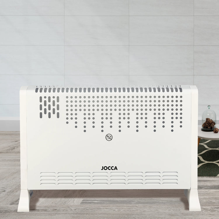 Electric Convector Heater JOCCA 2000W with Adjustable Thermostat, 3 Heat Levels, Turbo Function, Compact and Silent Design, Available in White or Black, Perfect for Low Consumption Heating.