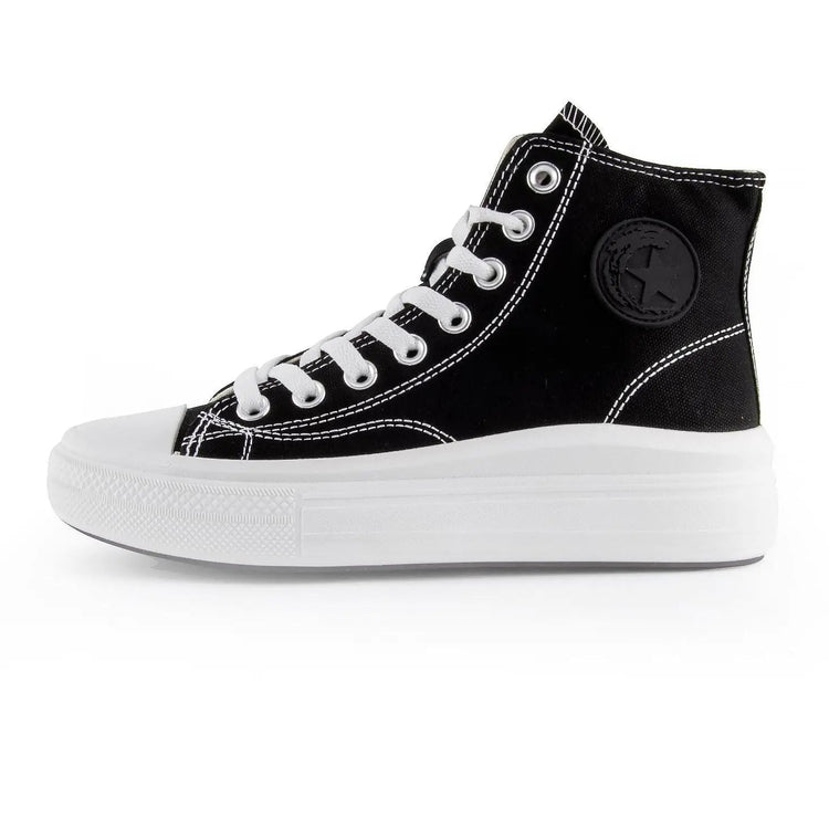 High-top Canvas Shoes for Women by ANDY-Z AZ1007 with Zip Closure, Textile Lining, Comfortable Platform Sole, and Non-Slip Design, Ideal for Casual and Outdoor Use. Perfect Women's Footwear for Spring and Autumn. PlatiNum