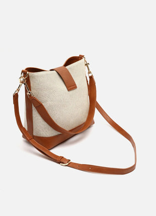 Borsa a spalla effetto rafia Sora con tracolla removibile Raffia / Playa Misako