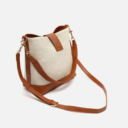 Borsa a spalla effetto rafia Sora con tracolla removibile Raffia / Playa Misako