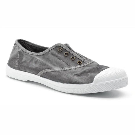 Natural world 102e women's gray canvas sneakers PlatiNum