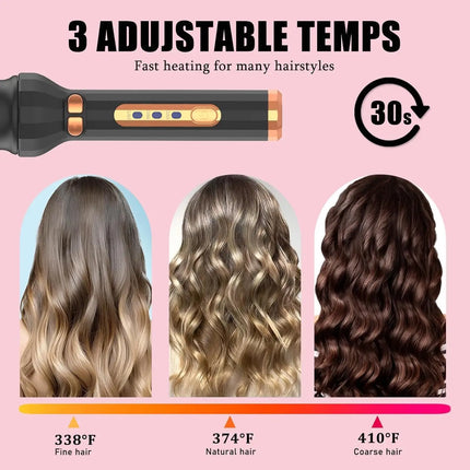 Thermal Brush - YANISTA 4 in 1 Hair Care Brush with 40mm Diameter, Ionic Technology, Anti-Burn Comb, and 3 Temperature Levels for Different Hair Types, Ideal for Creating Natural Curls.