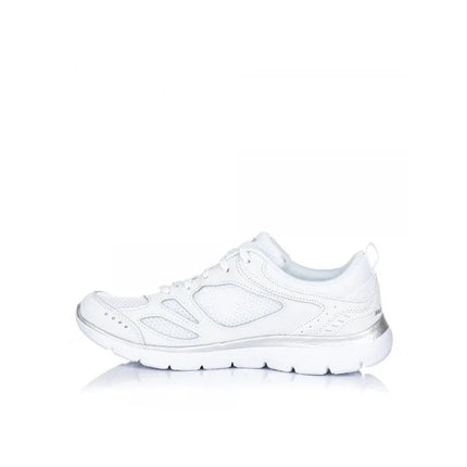 Skechers Women's Sneakers SKECHERS 12982 in White, featuring lightweight cushioned sole for all-day comfort, breathable upper for perfect fit, and durable construction for lasting use, ideal for casual or sporty looks. PlatiNum