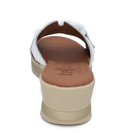 Women's leather sandals with wedge and decoration made in spain sizes 36 to 40 model 5047 tekila PlatiNum