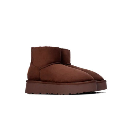 Women's flat ankle boots xti 142197 brown