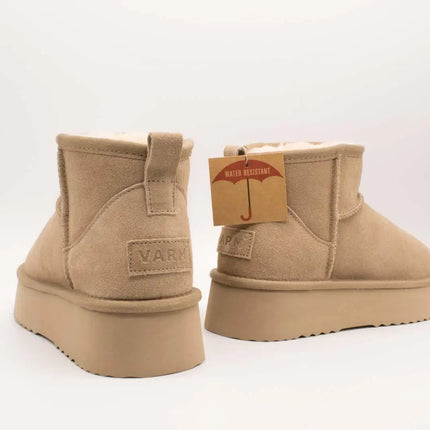 Varm mores d8 mini beige suede ankle boot for women