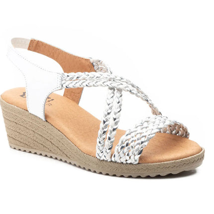 Braided wedge sandals various colors made in spain model 3326 sizes 36 to 41 jam PlatiNum