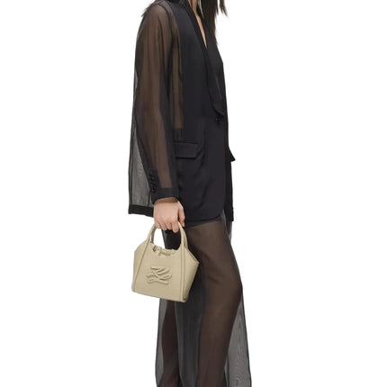 KARL LAGERFELD Mini Tote Bag K/Autograph con toppa beige