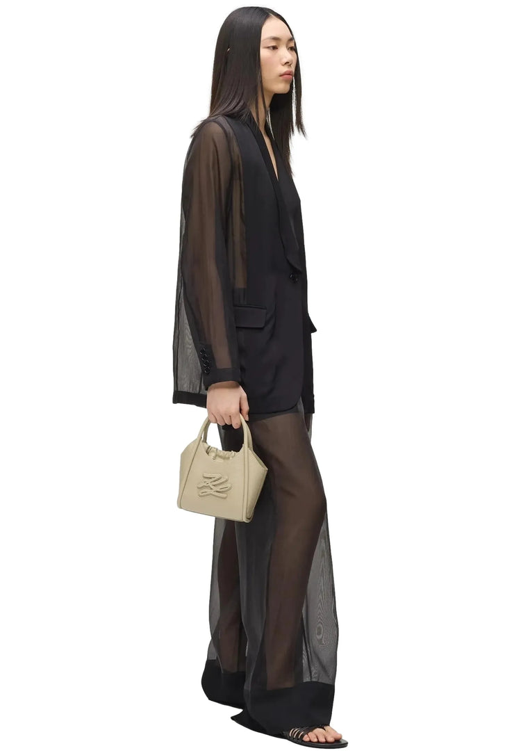 KARL LAGERFELD Mini Tote Bag K/Autograph con toppa beige