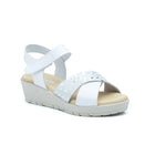 Women's wedge sandals with velcro and metallic detail made in spain model 3136 sizes 36 to 41 jam PlatiNum
