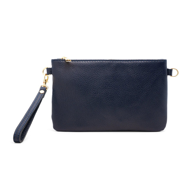 Pochette da Donna in Vera Pelle Made in Italy Mini Borsa a Mano con Tracolla e Bracciale - Mya di Mauro Pelletteria