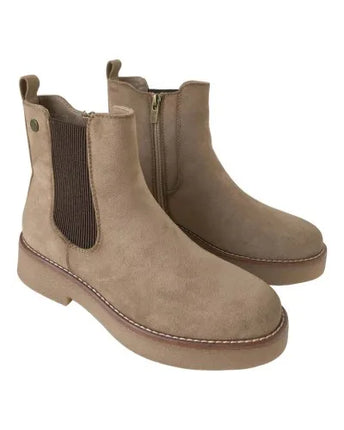 Flat crepe zipper boot 11443