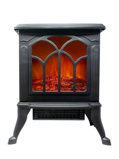 Jocca 1500W Electric Fireplace Heater with PTC Technology, Adjustable Thermostat, Safety Features, and Realistic LED Flame for Instant Heating and Home Decoration