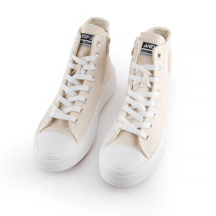High-top Canvas Shoes for Women by ANDY-Z AZ1007 with Zip Closure, Textile Lining, Comfortable Platform Sole, and Non-Slip Design, Ideal for Casual and Outdoor Use. Perfect Women's Footwear for Spring and Autumn. PlatiNum