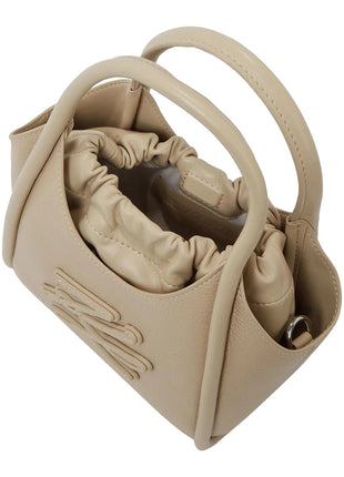 KARL LAGERFELD Mini Tote Bag K/Autograph con toppa beige
