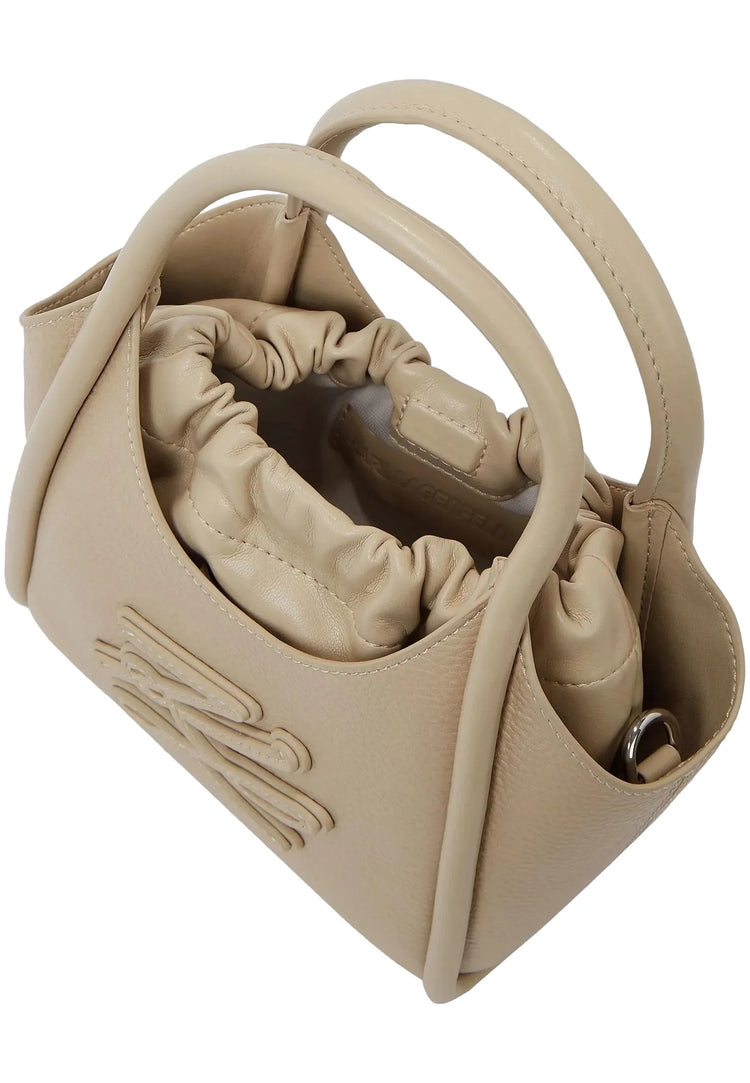 KARL LAGERFELD Mini Tote Bag K/Autograph con toppa beige