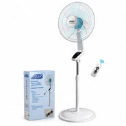 AQUA di mare - Ventilatore a piantana FS-K40MR da 16 pollici (40 cm) con 5 pale, 3 velocità, telecomando e modalità notturna per camera da letto o ufficio
