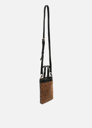 Borsa a mano Samira con stampa animalier piccola e tracolla ED rimovibile. Tasca per il denaro Misako