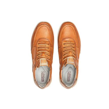 Sneakers PIKOLINOS W4R-6731 Brown for Women, comfortable leatherette shoes with a flat platform sole, ideal for outdoor and casual wear. PlatiNum
