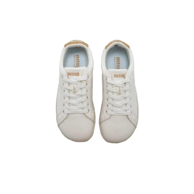 Barefoot Mustang Barefoot Free Aria Women White Sneakers, breathable canvas material, comfortable flat shoes for casual wear, perfect for autumn and spring. PlatiNum