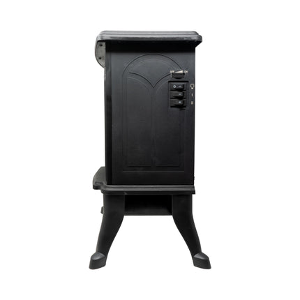Jocca 1500W Electric Fireplace Heater with PTC Technology, Adjustable Thermostat, Safety Features, and Realistic LED Flame for Instant Heating and Home Decoration