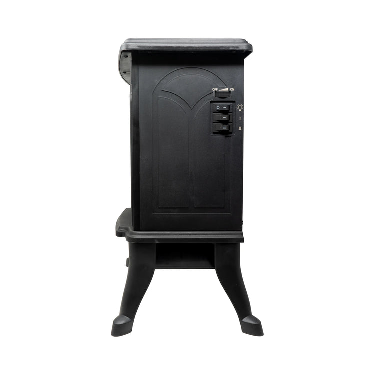 Jocca 1500W Electric Fireplace Heater with PTC Technology, Adjustable Thermostat, Safety Features, and Realistic LED Flame for Instant Heating and Home Decoration