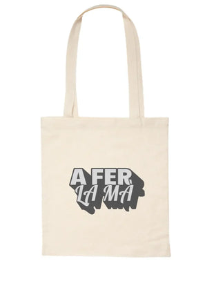 Borsa tote A fer la mà realizzata in tessuto naturale con stampa DTF, borsa originale con frase valenciana e design divertente LA FLAMA ESTUDI