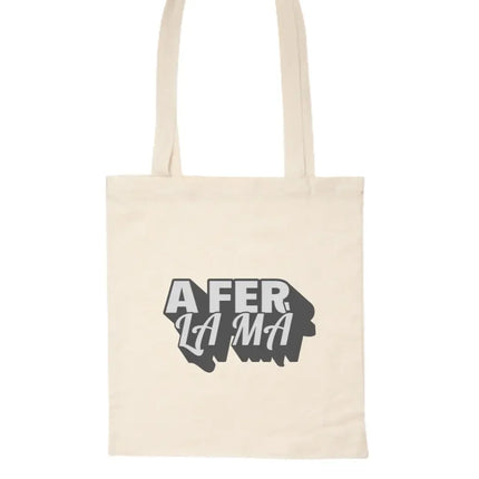 Borsa tote A fer la mà realizzata in tessuto naturale con stampa DTF, borsa originale con frase valenciana e design divertente LA FLAMA ESTUDI