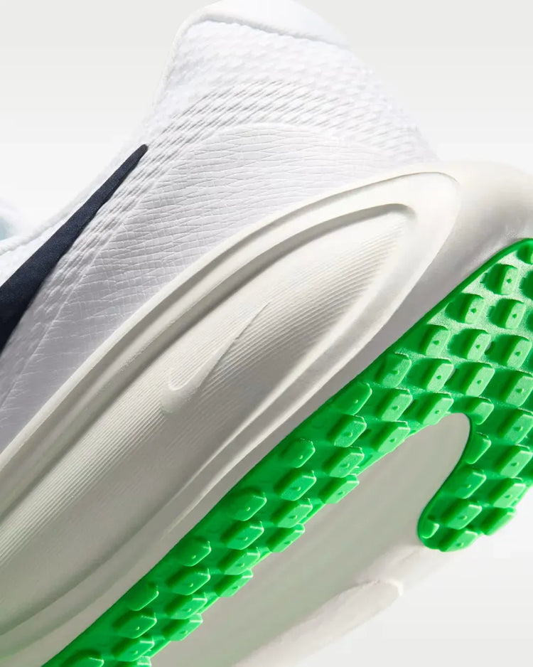 Nike Revolution 8 Men's Running Shoes - Lightweight 292g with Breathable Mesh Upper and Foam Midsole for Cushioning, Drop 10mm, Color: White/Green Spark/Summit White/Midnight Navy, Model HJ9198-111.