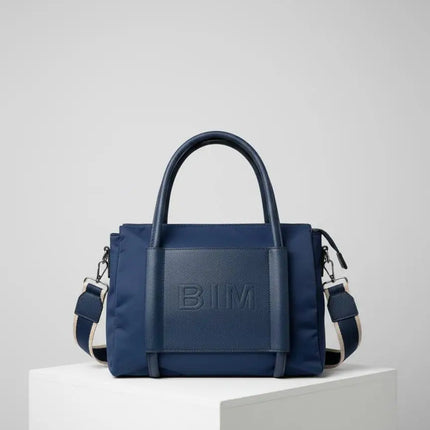 Borsa da donna in nylon e ecopelle |   Borsa shopper con manico lungo |   Ideale per tablet e uso quotidiano