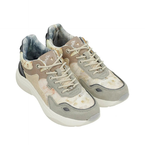 Anekke Memories women's sneakers in multicolor with lace closure, featuring a comfortable removable insole and ergonomic bicolor sole, perfect for daily wear. Ideal shoes for women, combining style and comfort. PlatiNum