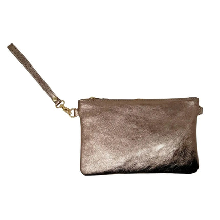 Pochette da Donna in Vera Pelle Made in Italy Mini Borsa a Mano con Tracolla e Bracciale - Mya di Mauro Pelletteria