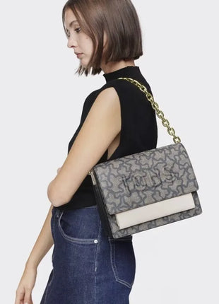 Borsa a tracolla Tous Medium Audree Chain Black Kaos Icon 2001799559