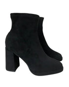 Platform heel boot with elastic suede 11526