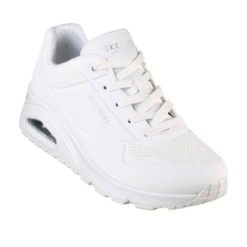 SKECHERS 73690 Women's Sneakers White - Comfortable footwear with a soft, impact-absorbing insole and ergonomic fit, perfect for casual and sporty looks. PlatiNum