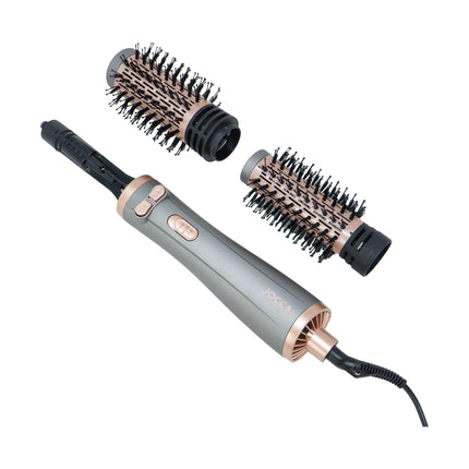 Jocca 3-in-1 rotary dryer brush: dryer, curler and volumizer, 3 temperatures, 2 speeds, two-way rotating head, 2 interchangeable brushes (38mm and 50mm), ceramic coating, 360 rotating cable ° , cold air blow, 1000-1200w
