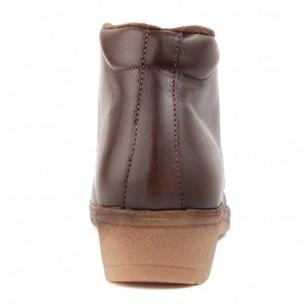 Leather ankle boot with wedge for women. Akila2 leather scrub 104904