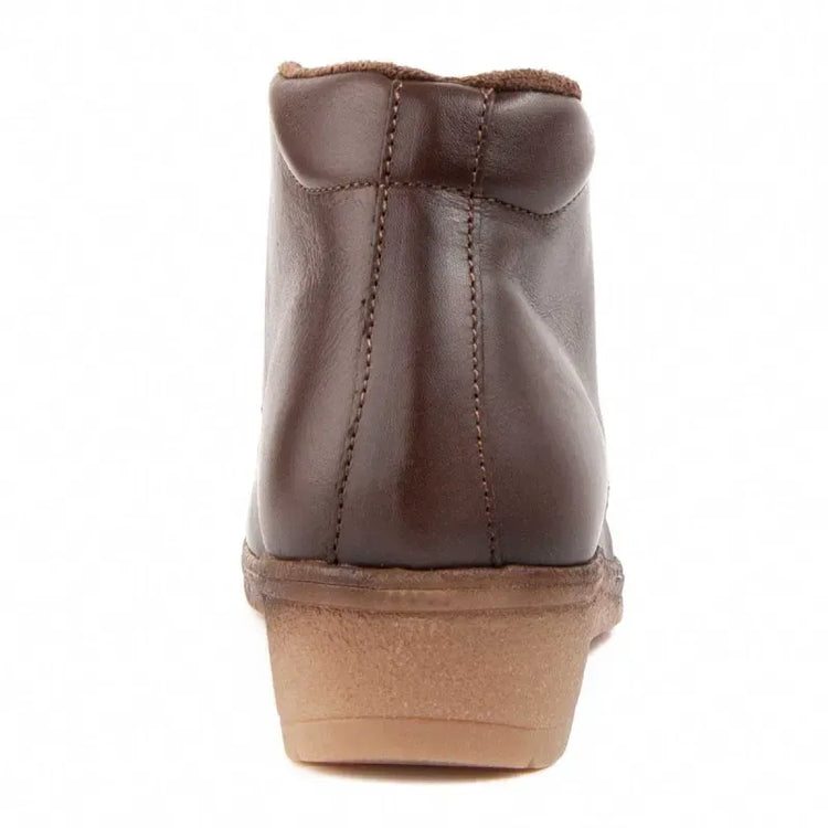 Leather ankle boot with wedge for women. Akila2 leather scrub 104904