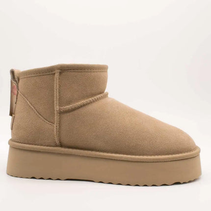 Varm mores d8 mini beige suede ankle boot for women