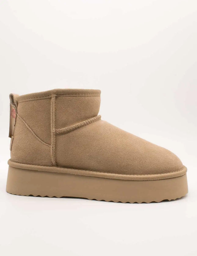 Varm mores d8 mini beige suede ankle boot for women