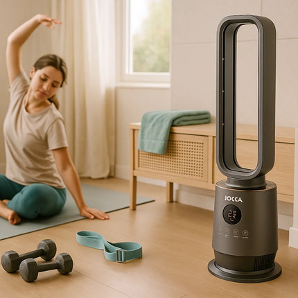 Jocca Stufa Senza Pale 2000W con Tecnologia PTC, Termostato Digitale e Telecomando