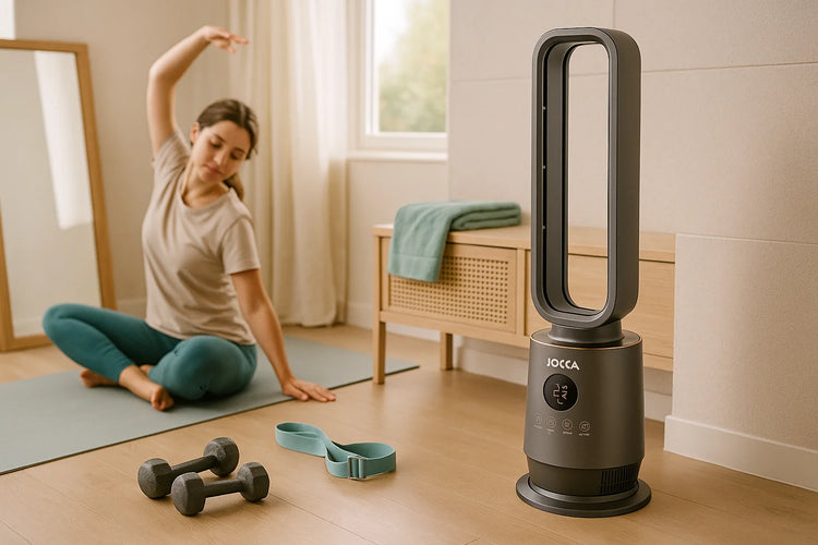 Jocca Stufa Senza Pale 2000W con Tecnologia PTC, Termostato Digitale e Telecomando
