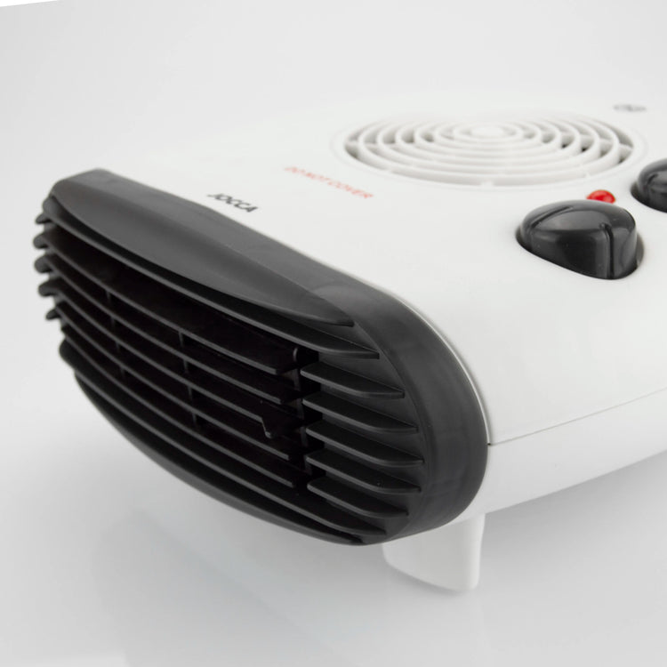 Jocca 2000w portable electric heater with thermostat, heat and fan function, fast and uniform heat, low consumption, non-slip feet, automatic shutdown, indicator light, ideal for maintaining a stable temperature in any room.