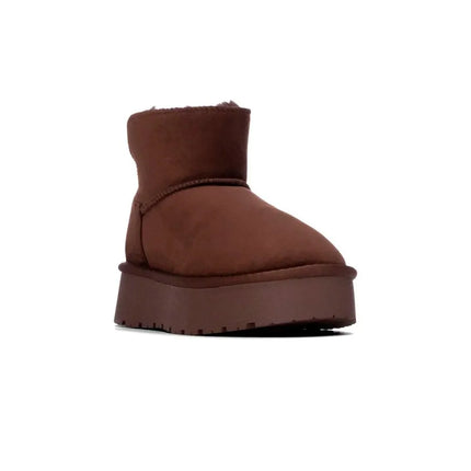 Women's flat ankle boots xti 142197 brown