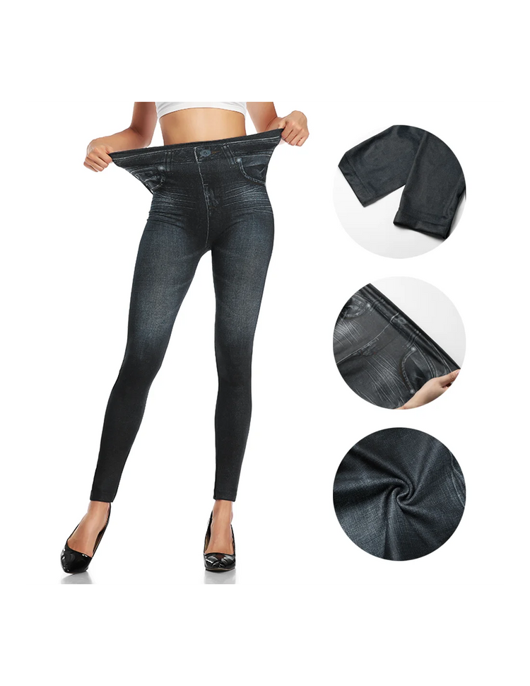 Mediawave store leggings women stretchy jeans effect giada shaping jeggings slim fit