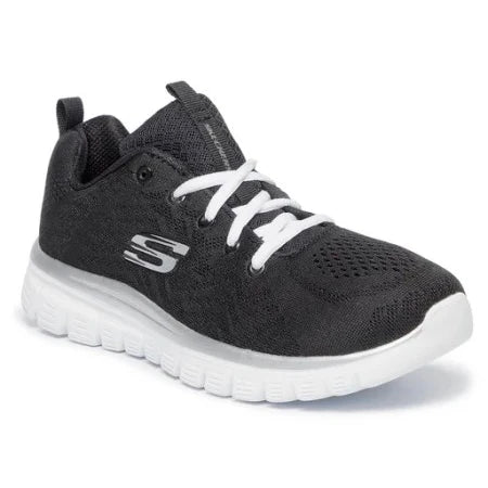 Skechers Graceful Get Connected - Women's sneakers for casual wear featuring breathable Skech Knit upper, Memory Foam insole for comfort, and lightweight flexible sole, ideal for daily activities. PlatiNum